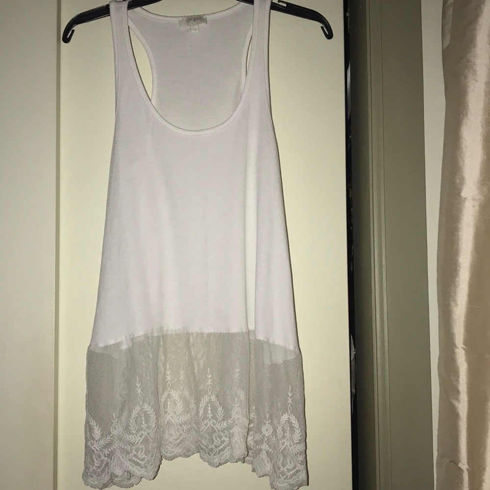 Lace edge tank top